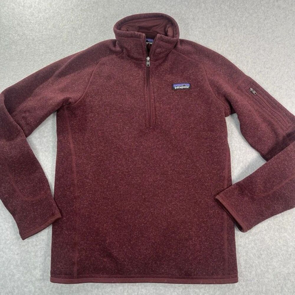 Patagonia Better Sweater Womens Medium 1/4 Zip Pullover Maroon Fleece
